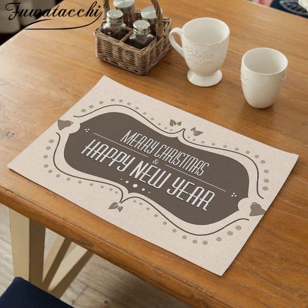 

mats & pads fuwatacchi christmas placemats tableware durable dinner table placemat tea bowl cup home decoration