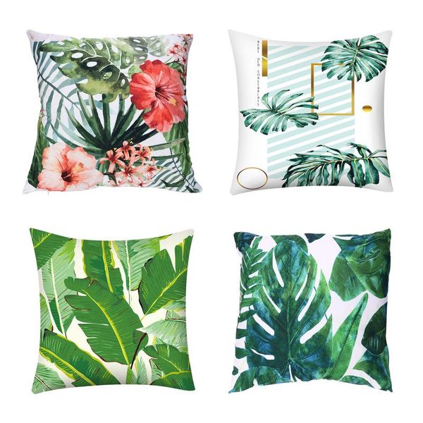 

pillow case 45x45cm plant pattern sofa cover ins style home decor cushion suede car customizable fft