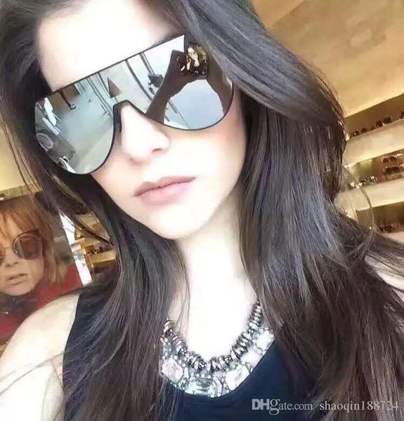 

2019 new goggle mirror brand sunglasses women fashion sunglasses retro 0193 brand designer integral lenses punk sun glasses with box., White;black