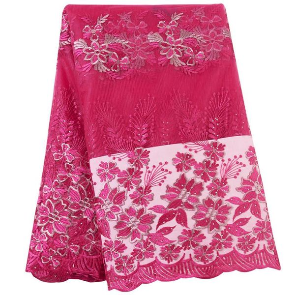 

ribbon african beaded 3d lace fabric nigerian fabrics embroidery tulle french for wedding dress, Pink;blue