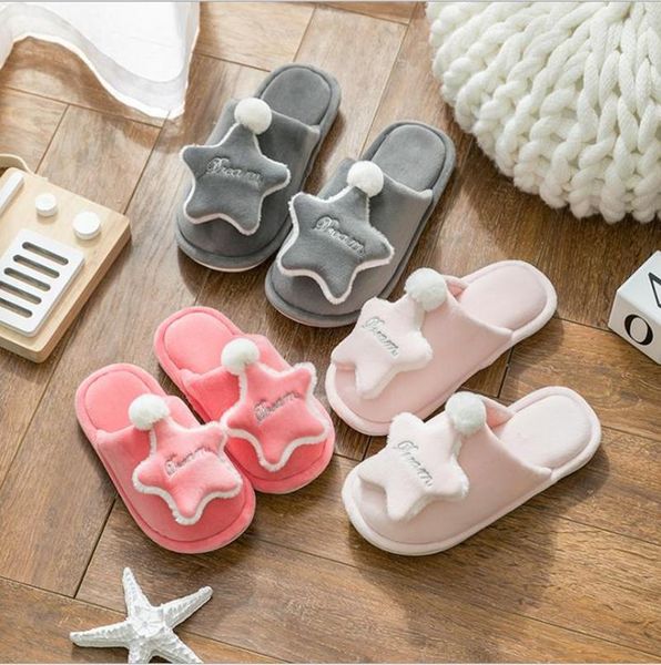 

slippers cotton for female couples in winter of 2021, Black
