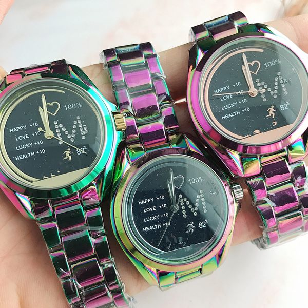 

colorful electric plating trend fashion watch personality quartz watch mens womens, Slivery;brown