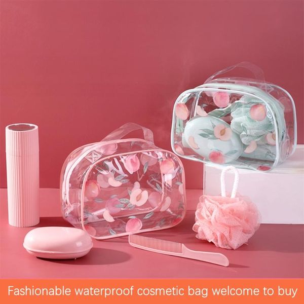 

storage bags 5-piece set of travel cosmetic bag toiletries waterproof beauty handbag transparent large capacity