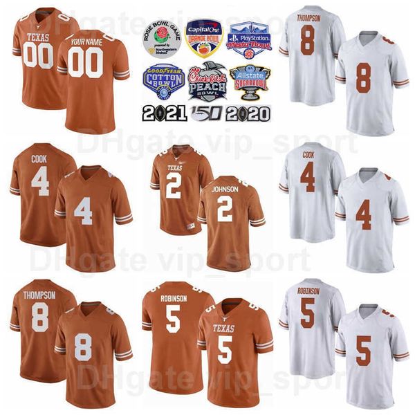 

ncaa college football texas longhorns jersey 11 casey thompson 1 hudson card 5 bijan robinson 7 keilan 2 roschon johnson 8 xavier worthy, Black