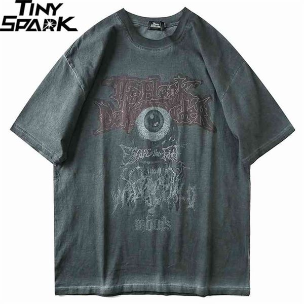 Мужские футболка хип-хоп Dark Streetwear Tshirt Print Harajuku лето с коротким рукавом футболка хлопковые топы Tees негабаритные 210716