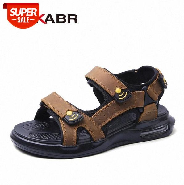 

dekabr summer beach men shoes brand mens sandals leather soft slippers man slip on comfortable sandals for men size 38-46 #cr4a, Black