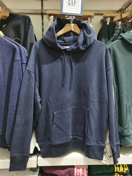 

brand hoodie gap men's french loop woven soft sweater 826068 autumn new fashion casual loose grey, Black