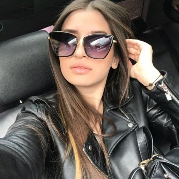 

sunglasses 2021 cat eye women brand designer alloy sun glasses vintage metal female oculos feminino gafas de sol uv400, White;black