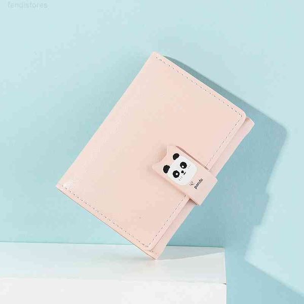

wallet 2021 cartoon cute student buckle small three fold versatile korean purse women's short, Red;black