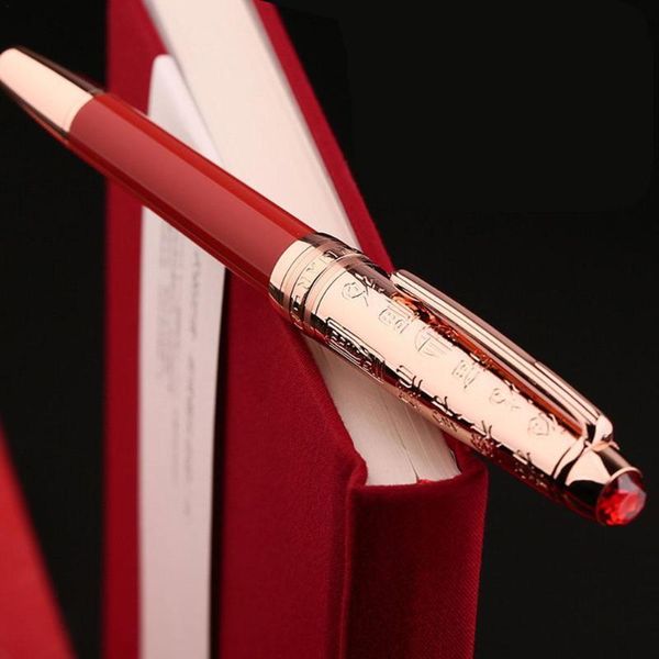 

fountain pens 1 pcs retro metal resin pen chinese "fu" beautiful cap pearl ef/small bent nib coral red writing signature
