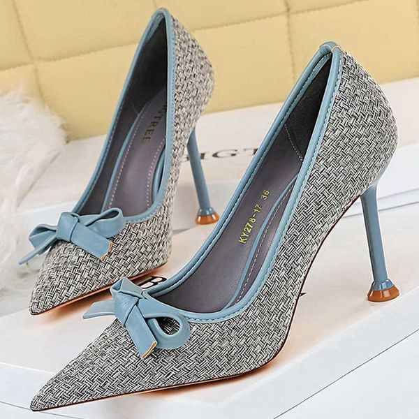 

classic luxury designer shoes weave woman pumps bowknot high heels women stiletto 9.5 cm fashion ladies paris wholesale, Black