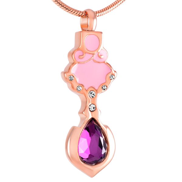 

stainless steel pink irregular shape cremation urn pendant necklace, keepsake necklace to commemorate the ashes of family or pets, Silver
