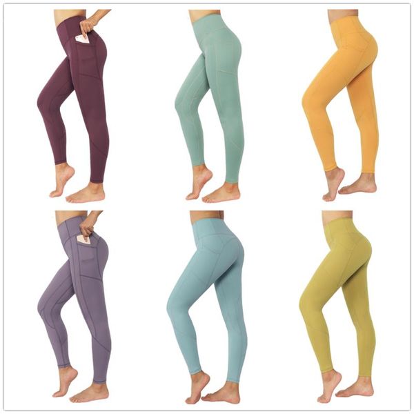 

yoga outfit sugar pocket seamless leggings femme sports tights woman high waist sport gym clothing for women breathable push up