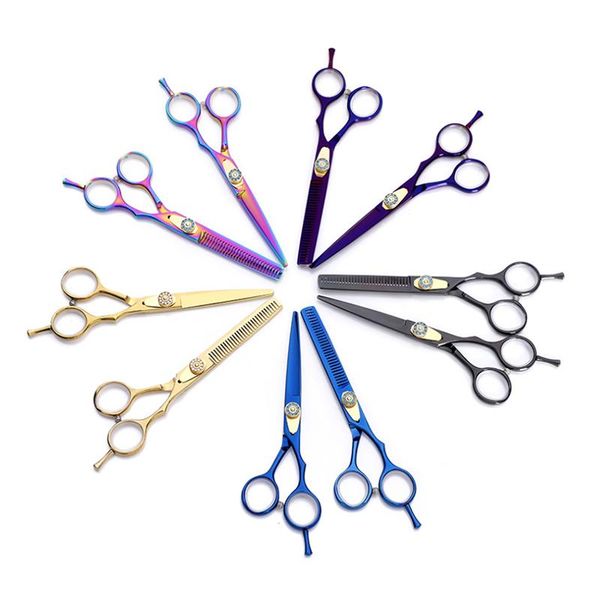 

hairdressing scissors set seven color flat professional haircut household thinning bangs hair