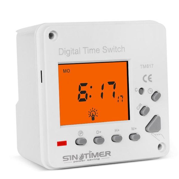 

timers sinotimer tm617 lcd display back-light 7 days weekly digital electronic timer lighting switch with backlight and cover
