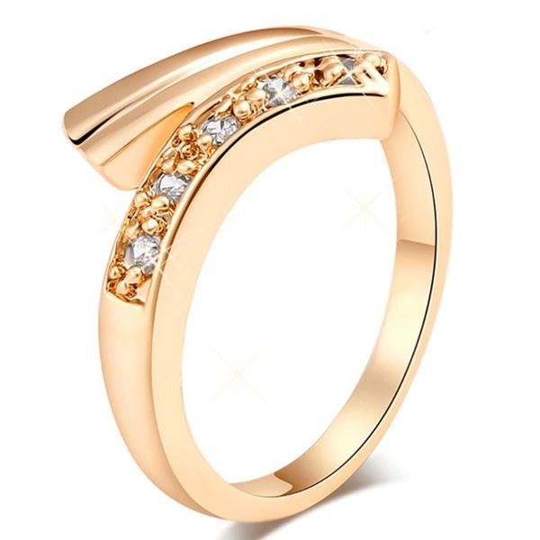 

wedding rings luxury zirconia female cute austria crystal cross micro pave gold-color for women wholesale, Slivery;golden