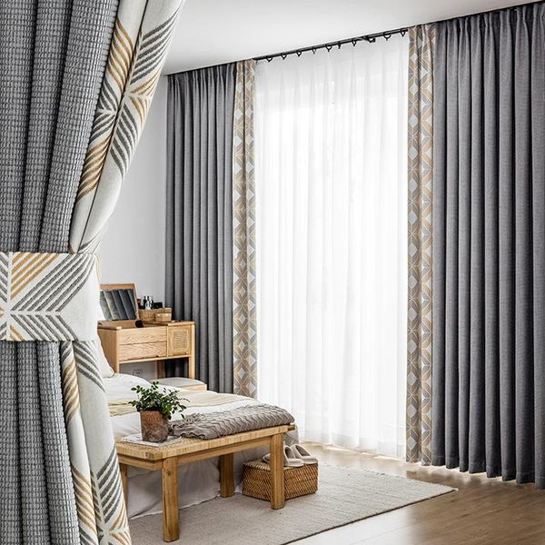 

curtain & drapes high blackout pure solid color modern for living room bedroom imitation of cotton and