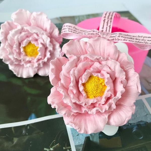 

craft tools peony flower rose silicone mold handmade candle mould diy soap aroma plaster car pendant home decor