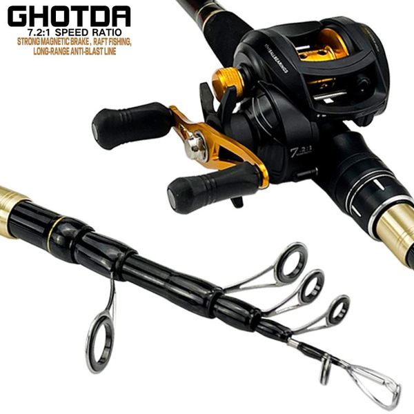 

fishing rods and reels carbon rod baitcasting reel travel set combo
