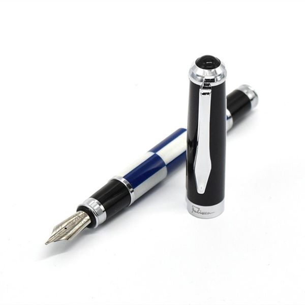 

fuliwen 2033a white and blue lattice ink pen metal case gift fountain pens
