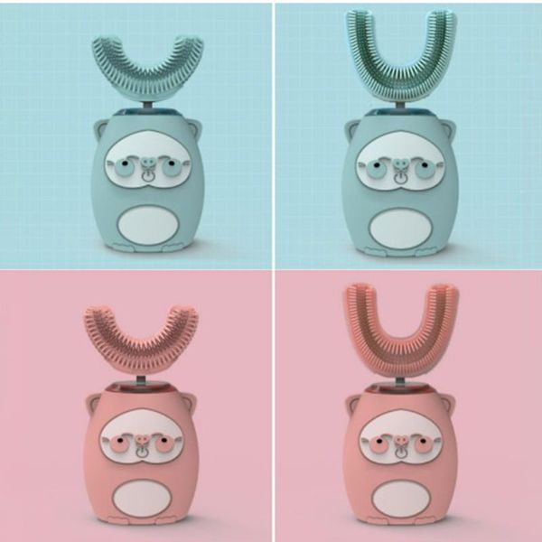 

smart electric toothbrush cute cartoon kids u shaped sonic teeth cleaner oral cleaning usb charging 3 modes