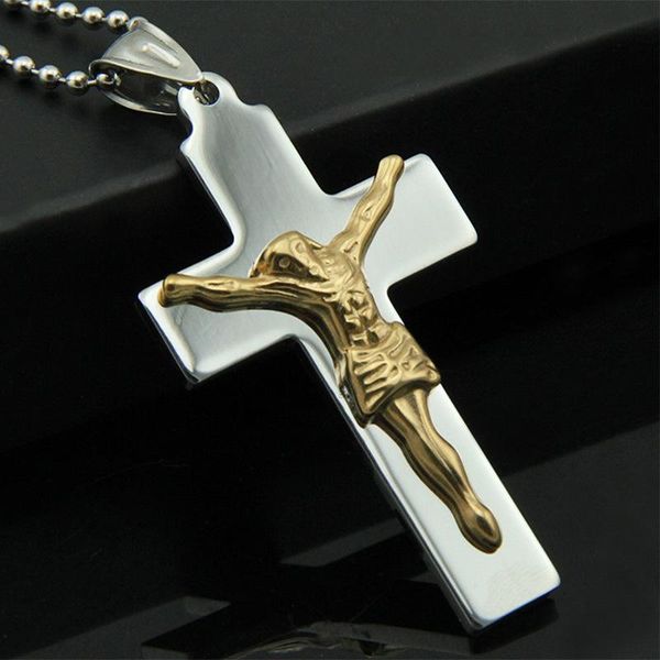 

men's necklace fashion cross pendant necklaces, Silver