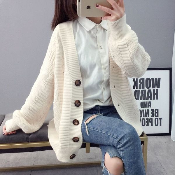 Designer Damen Pullover Strickjacke Jacke weiblich lose koreanische Mode Student Frühling und Herbst Pullover Trend Frau Frauen Strickjacke