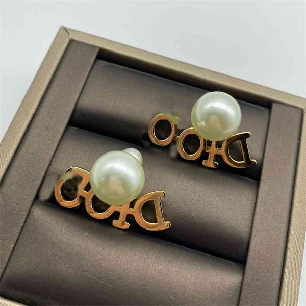 

aaa designer jewelry new letter pearl color female fashion silver needle earrings jw7j