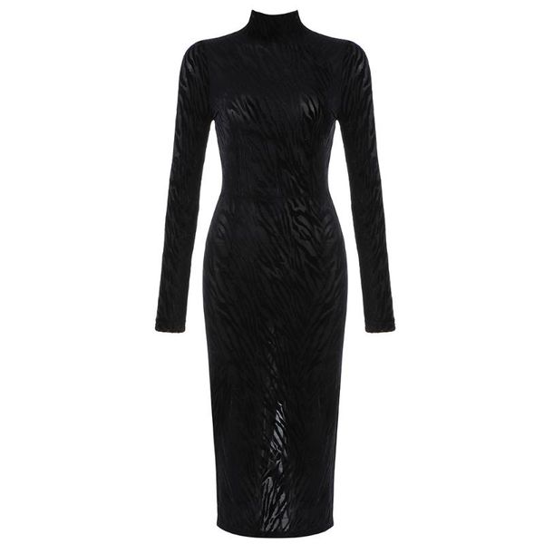 

casual dresses nice women vintage dress elegant bodycon celebrity party long sleeve autumn winter, Black;gray