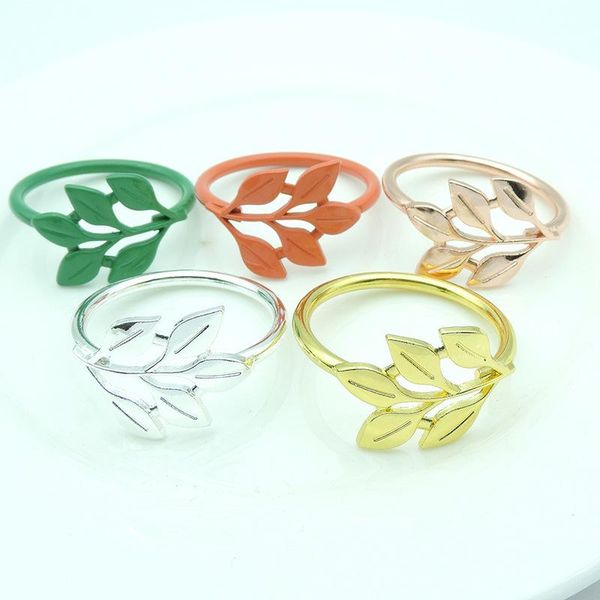 

napkin rings 12 / pcs direct selling high-end western restaurant el ring alloy willow leaf how many buckle