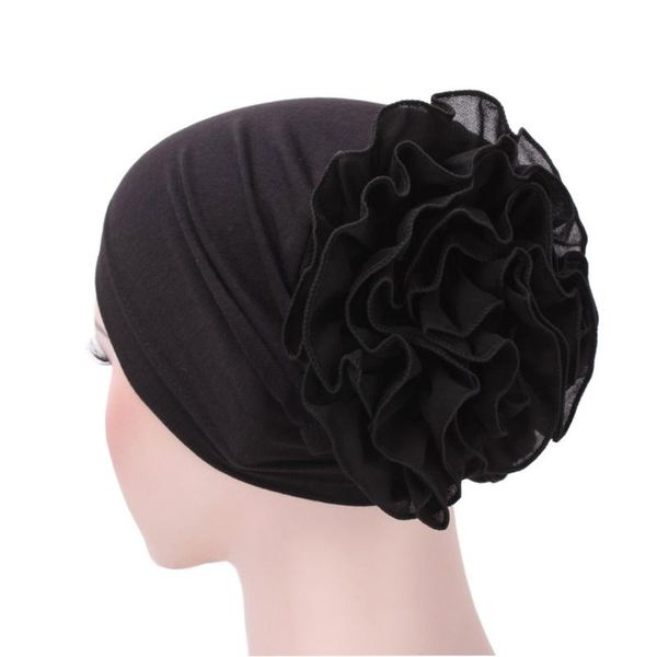 

beanie/skull caps women head wrap hat sleeve dustproof cap solid color muslim big flower home everyday for ladies, Blue;gray