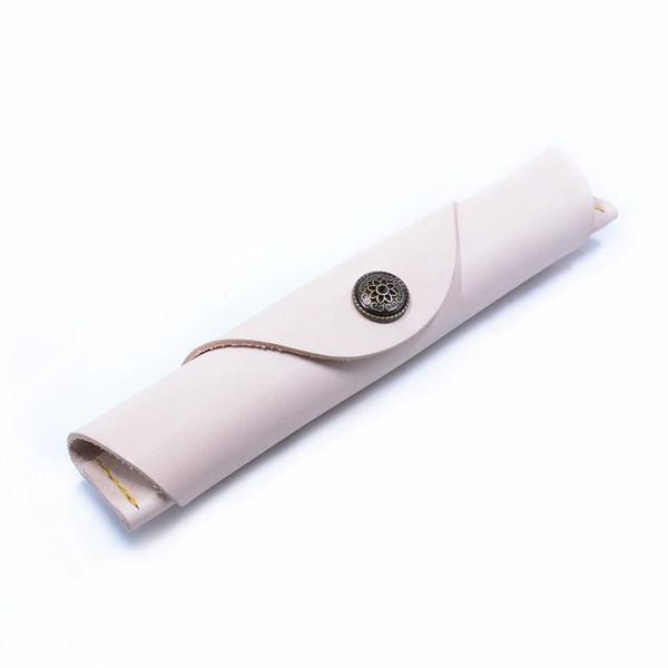 

pencil bags handmade snap closure diy pen creative cowhide first layer retro origional volume case fountain protective
