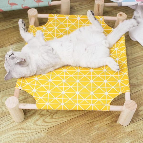 

elevated pet bed, made of wood and sturdy canvas, easy to clean assemble, supplies kennels & pens