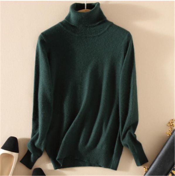 

women's sweaters korean fashion 2021 autumn and winter cashmere turtleneck sweater solid color ladies, White;black