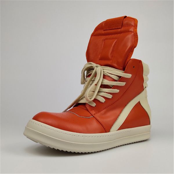 

orange leather military boots for men big size boots man winter 2021 t25e50, Black