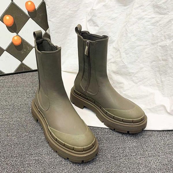 

boots autumn patent leather ankle women's motorcycle shoes platform punk green black ytmtloy round toe botines de mujer