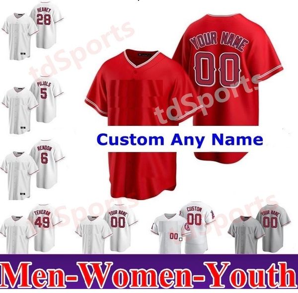 

los 2021 angeles jason castro men women youth kids 20 21 angels baseball jerseys michael hermosillo jared walsh anthony rendon andrelton sim, Blue;black