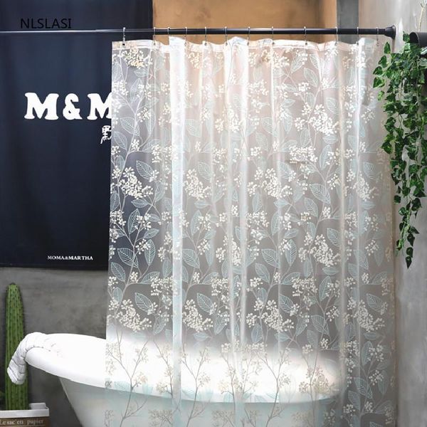 

shower curtains 1pc thicken creative tree print waterproof eva bathroom accessories translucent bath curtain with hooks