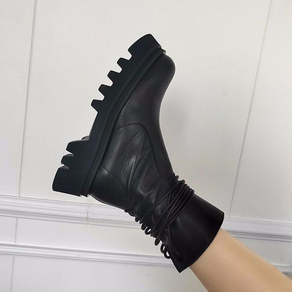 

boots short women's side british style and fall 2021 heel thick soles black