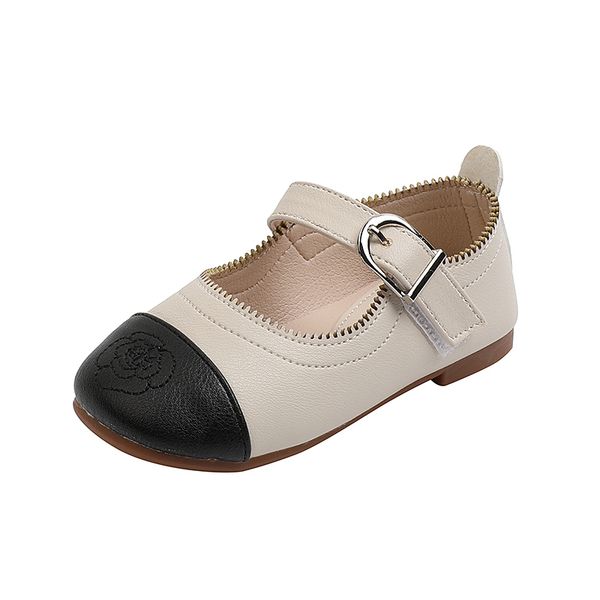 

Girls Shoes Black White Princess Shoes Leather Toddlers Flower Mary Janes Shoes Kids Flats Baby Children Dance Spring Autumn