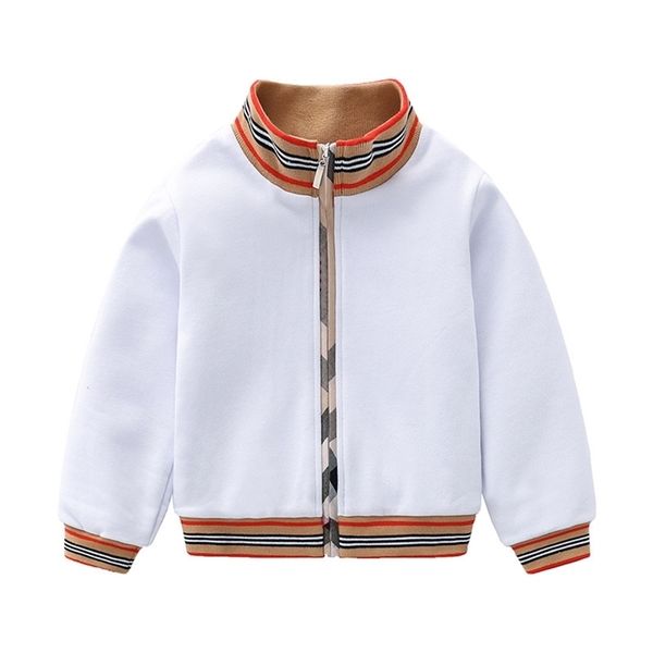

kids jacket boys girls coats spring cotton zipper stripe children's soft outerwear baby outdoor sports clothes 211204, Blue;gray