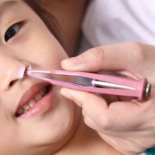 

baby dig booger clip infants clean ear nose navel tweezers safe forceps cleaning supplies safety forceps with led light