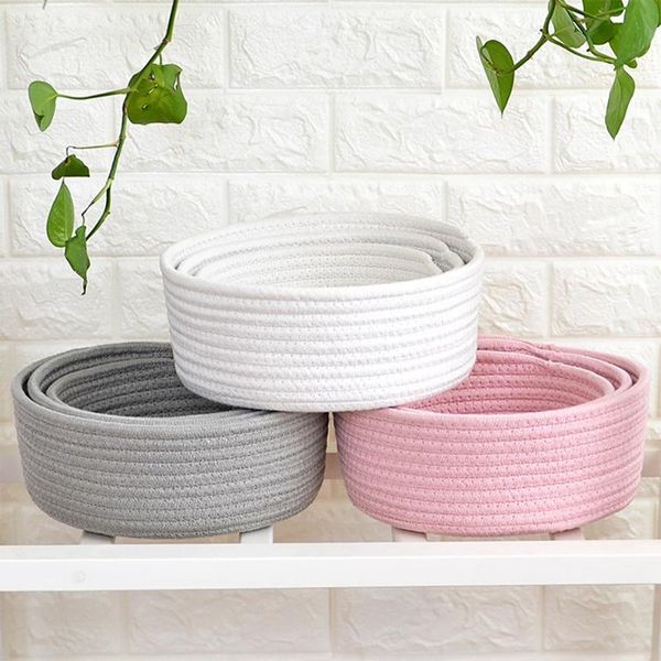 

storage baskets hand woven basket table debris sundries box laundry portable household round container