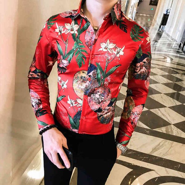 

t shirts thin korean setting digital sleeve long male clothes 2021 simple all night club prom casual shirt homme 3xl eo3n, White;black