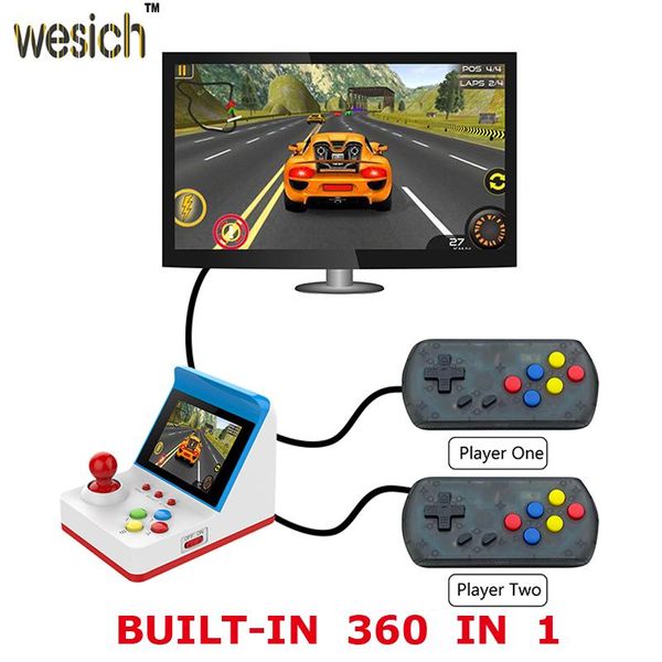 

retro mini fc game arcade red and white machine built-in 360 double handle handheld portable players