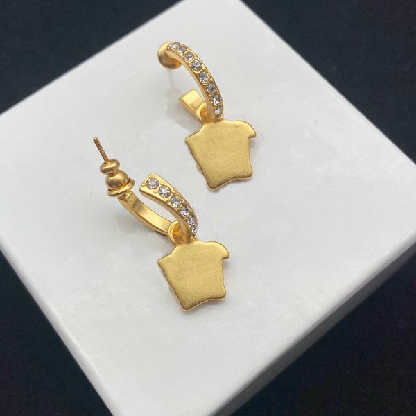 

fashion earrings aretes for lady women party wedding lovers gift engagement jewelry for bride with box, Golden