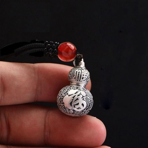 

chains style gourd pendant male necklace female openable retro silver jewelry couple accessories