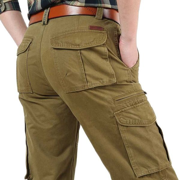 

pants fashion cargo multi pocket straight loose baggy men casual trousers cotton military tactical hip hop harem joggers pants, Black