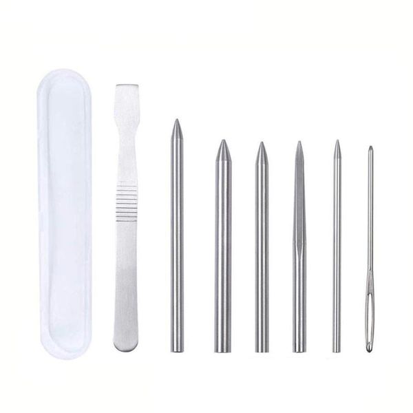 

7pcs outdoor accessories laces sewing portable bracelet diy tools handmade camping stainless steel weaving needle gadgets