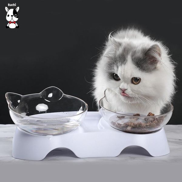 

non-slip double cat bowl with raised stand pet supplies water drinker goods for cats feeder products cute bowls & feeders